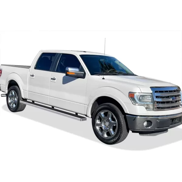 imageAPS 304 Stainless Steel Polished Silver 6 inches Running Boards Nerf Bars Side Steps Compatible with Ford F150 20092014 SuperCrew CabAluminum Silver