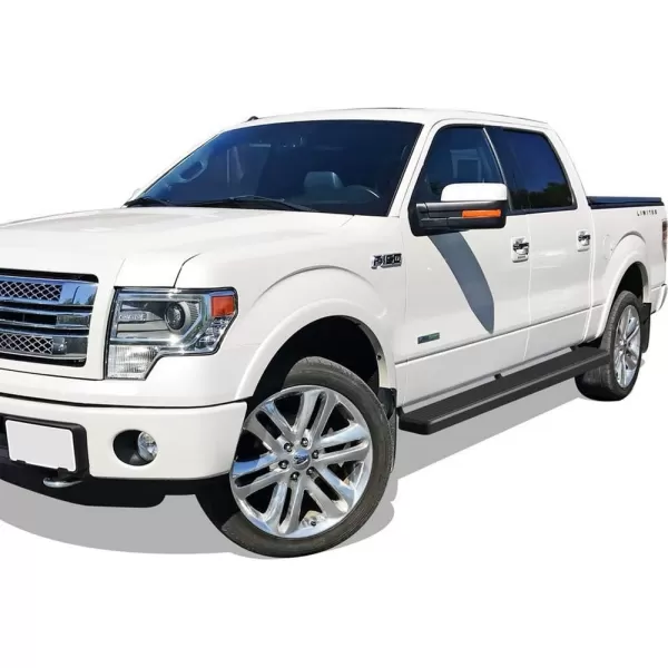 imageAPS 304 Stainless Steel Polished Silver 6 inches Running Boards Nerf Bars Side Steps Compatible with Ford F150 20092014 SuperCrew CabBlack