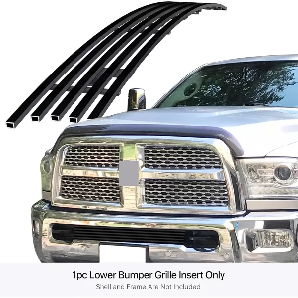 imageAPS Compatible with Ram 2500 3500 20102018 Tow Hook Show Lower Bumper Stainless Steel Chrome 8x6 Horizontal Billet Grille Grill Insert D66332ABlack
