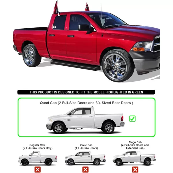 imageAPS Running Boards Nerf Bars Side Steps Step Bars Compatible with Dodge Ram 1500 20092018 Quad Cab Silver Running Board StyleAluminum Black