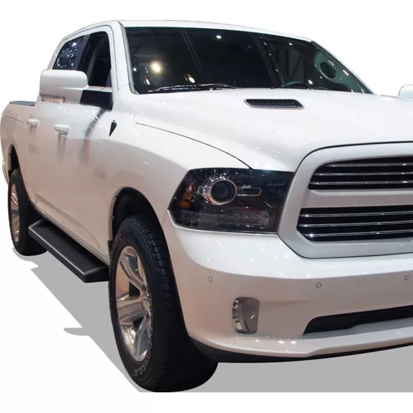 imageAPS Running Boards Nerf Bars Side Steps Step Bars Compatible with Dodge Ram 1500 20092018 Quad Cab Silver Running Board StyleAluminum Black