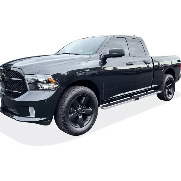 imageAPS Running Boards Nerf Bars Side Steps Step Bars Compatible with Dodge Ram 1500 20092018 Quad Cab Silver Running Board StyleAluminum Silver