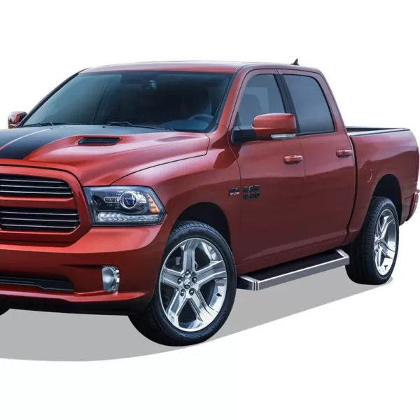 imageAPS Running Boards Nerf Bars Side Steps Step Bars Compatible with Dodge Ram 1500 20092018 Quad Cab Silver Running Board StyleAluminum Silver