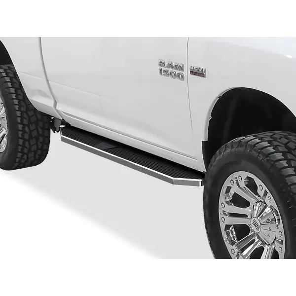 imageAPS Running Boards Nerf Bars Side Steps Step Bars Compatible with Dodge Ram 1500 20092018 Quad Cab Silver Running Board StylePolished