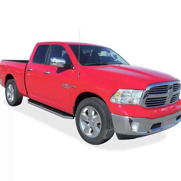 imageAPS Running Boards Nerf Bars Side Steps Step Bars Compatible with Dodge Ram 1500 20092018 Quad Cab Silver Running Board StylePolished