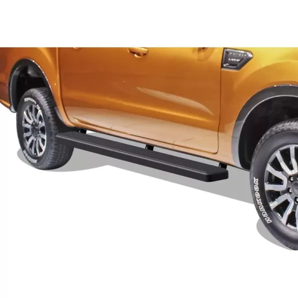 imageAPS Black Powder Coated 6 inches Running Boards Nerf Bars Side Steps Compatible with Ford Ranger 20192023 SuperCrew Cab 4DoorAluminum Black