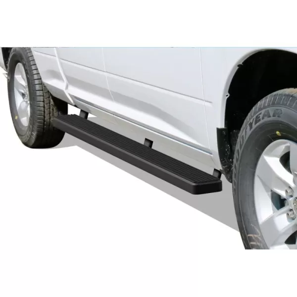 imageAPS Running Boards Nerf Bars Side Steps Step Bars Compatible with Dodge Ram 1500 20092018 Quad Cab Silver Running Board StyleStainless Steel Black