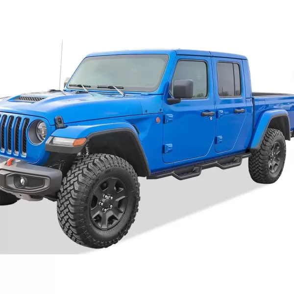 imageAPS Black 6 Inches Tubular Drop Down Style Nerf Bars Running Boards Compatible with Jeep Gladiator 20202024 Crew CabBlack
