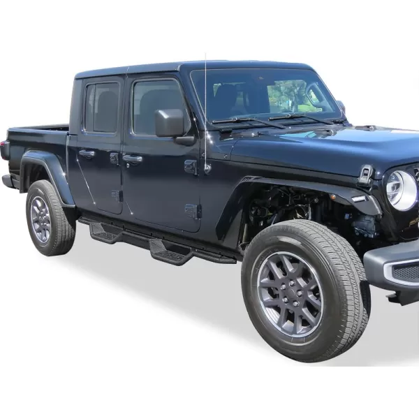 imageAPS Black 6 Inches Tubular Drop Down Style Nerf Bars Running Boards Compatible with Jeep Gladiator 20202024 Crew CabBlack