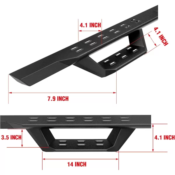 imageAPS Black Overland Slider Tubular Drop Steps Style Nerf Bars Running Boards Compatible with Jeep Gladiator 20202024 Crew Cab