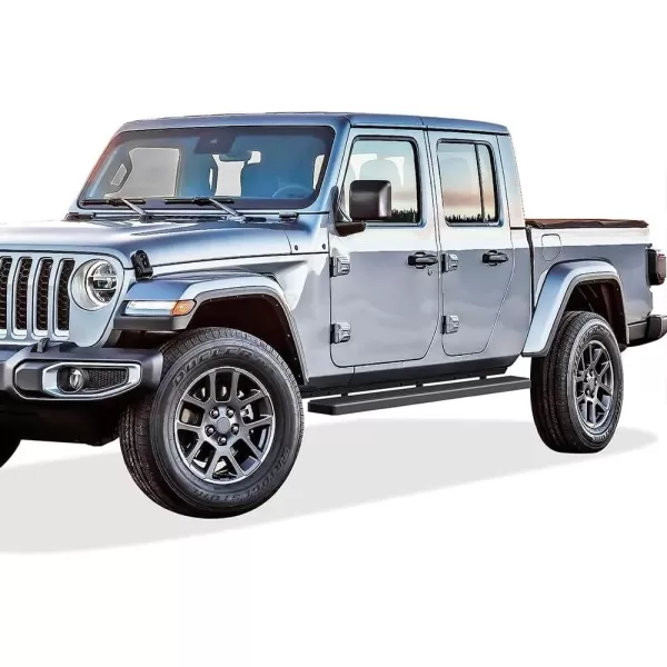 imageAPS Black Running Boards Style Compatible with Jeep Gladiator 20202024 Crew Cab Side Steps Side Bars 6in WideBlack