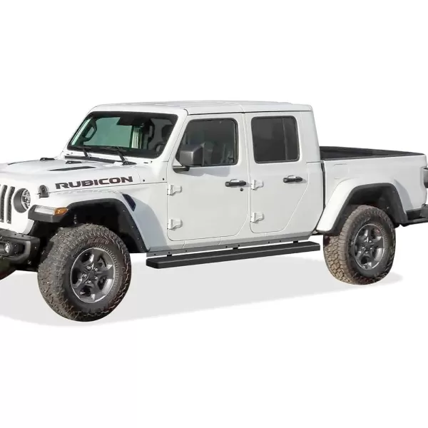 imageAPS Black Running Boards Style Compatible with Jeep Gladiator 20202024 Crew Cab Side Steps Side Bars 6in WideBlack