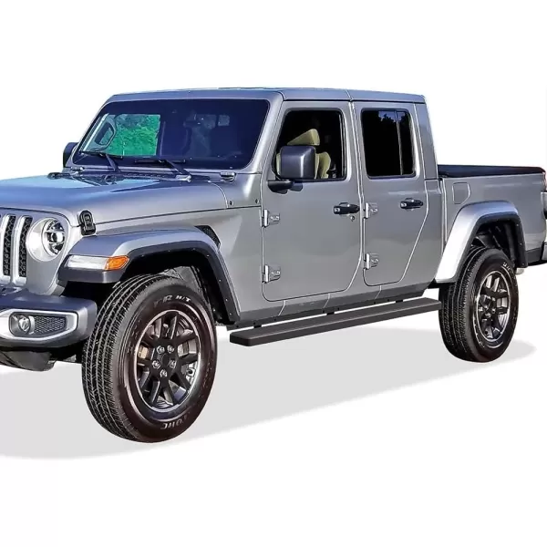 imageAPS Black Running Boards Style Compatible with Jeep Gladiator 20202024 Crew Cab Side Steps Side Bars 6in WideBlack