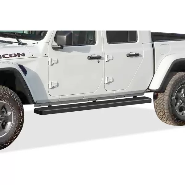 imageAPS Black Running Boards Style Compatible with Jeep Gladiator 20202024 Crew Cab Side Steps Side Bars 6in WideBlack