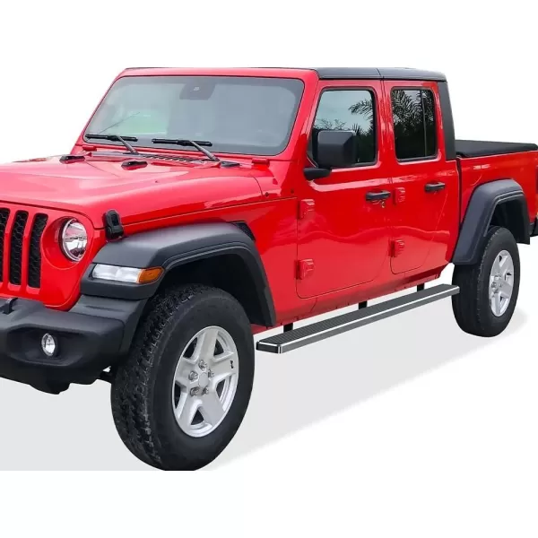 imageAPS Black Running Boards Style Compatible with Jeep Gladiator 20202024 Crew Cab Side Steps Side Bars 6in WideSilver