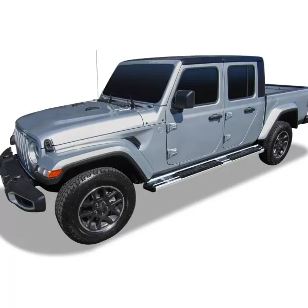 imageAPS Chrome OE Style Nerf Bars Running Boards Compatible with Jeep Gladiator 20202024 Crew Cab