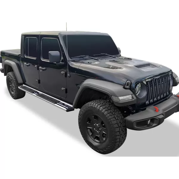 imageAPS Chrome OE Style Nerf Bars Running Boards Compatible with Jeep Gladiator 20202024 Crew Cab