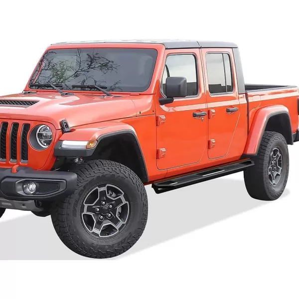 imageAPS OffRoad 65in Side Armor Aluminum Running Boards Compatible with Jeep Gladiator 20202024 Crew Cab Aircraft Aluminum OffRoad Black Side Steps Armor