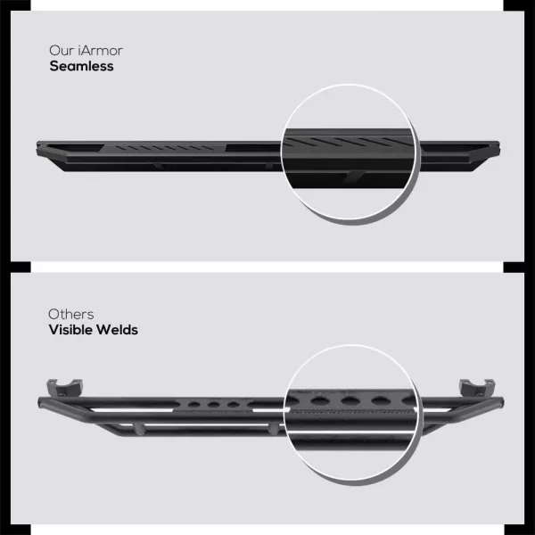 imageAPS OffRoad 65in Side Armor Aluminum Running Boards Compatible with Jeep Gladiator 20202024 Crew Cab Aircraft Aluminum OffRoad Black Side Steps Armor