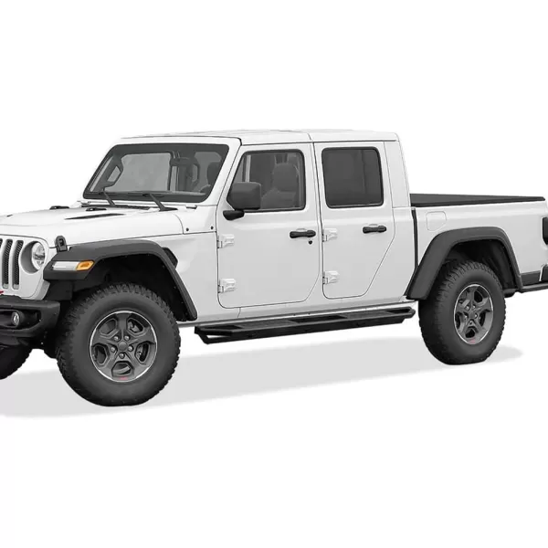 imageAPS OffRoad 65in Side Armor Aluminum Running Boards Compatible with Jeep Gladiator 20202024 Crew Cab Aircraft Aluminum OffRoad Black Side Steps Armor