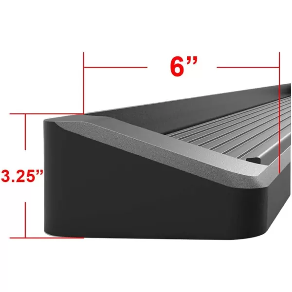imageAPS Running Boards 6in Black Compatible with Tacoma Extended Access Cab 0523