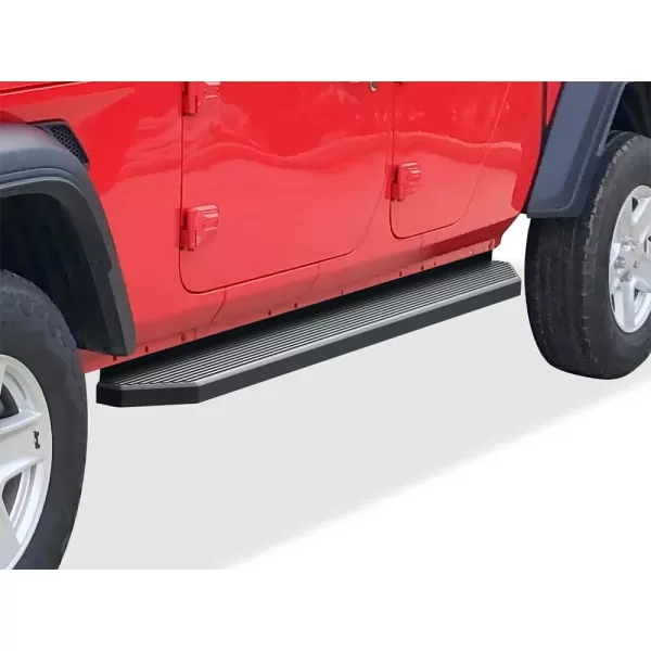 imageAPS Running Boards Nerf Bars Side Steps Step Bars Compatible with Jeep Gladiator 20202024 Crew Cab Stainless Steel Black Powder Coated 5 inchesAluminum Black