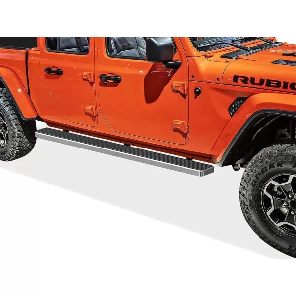 imageAPS Running Boards Nerf Bars Side Steps Step Bars Compatible with Jeep Gladiator 20202024 Crew Cab Stainless Steel Black Powder Coated 5 inchesStainless Steel Polished