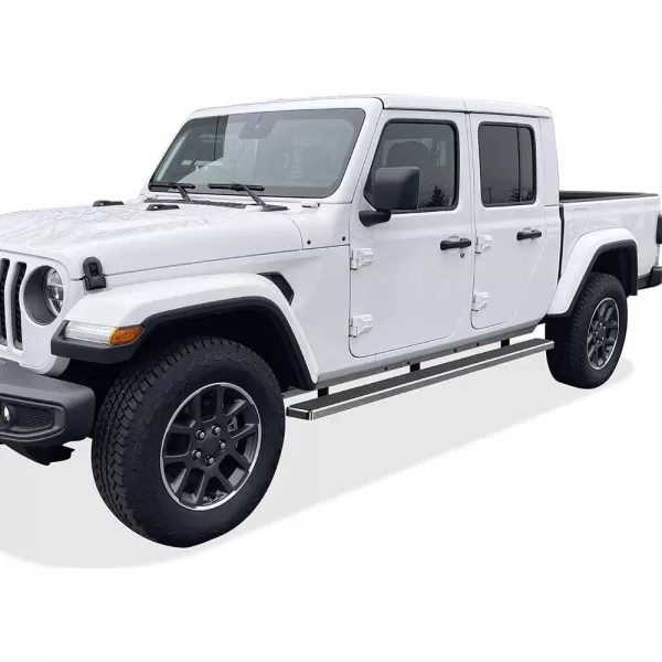 imageAPS Running Boards Nerf Bars Side Steps Step Bars Compatible with Jeep Gladiator 20202024 Crew Cab Stainless Steel Black Powder Coated 5 inchesStainless Steel Polished