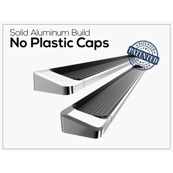 imageAPS Running Boards Nerf Bars Side Steps Step Bars Compatible with Toyota Tacoma 20052023 Access Cab Stainless Steel Black Powder Coated 5 inchesAluminum Silver
