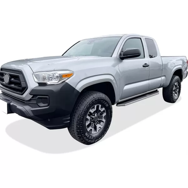 imageAPS Running Boards Nerf Bars Side Steps Step Bars Compatible with Toyota Tacoma 20052023 Access Cab Stainless Steel Black Powder Coated 5 inchesPolished
