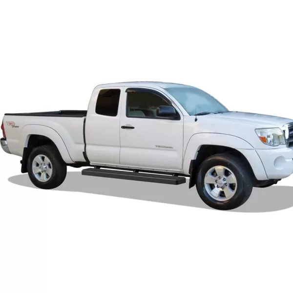 imageAPS Running Boards Nerf Bars Side Steps Step Bars Compatible with Toyota Tacoma 20052023 Access Cab Stainless Steel Black Powder Coated 5 inchesStainless Steel Black
