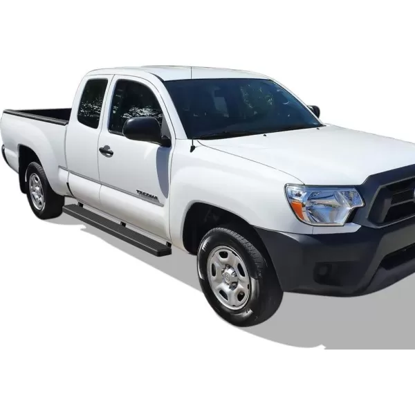imageAPS Running Boards Nerf Bars Side Steps Step Bars Compatible with Toyota Tacoma 20052023 Access Cab Stainless Steel Black Powder Coated 5 inchesStainless Steel Black