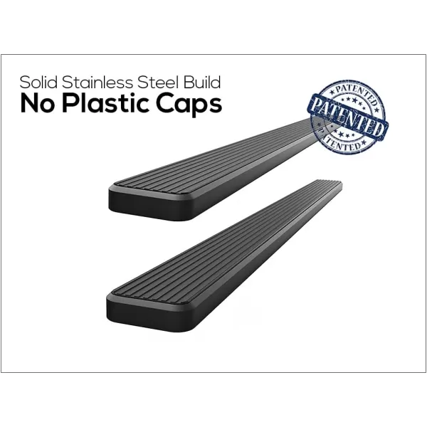 imageAPS Running Boards Nerf Bars Side Steps Step Bars Compatible with Toyota Tacoma 20052023 Access Cab Stainless Steel Black Powder Coated 5 inchesStainless Steel Black