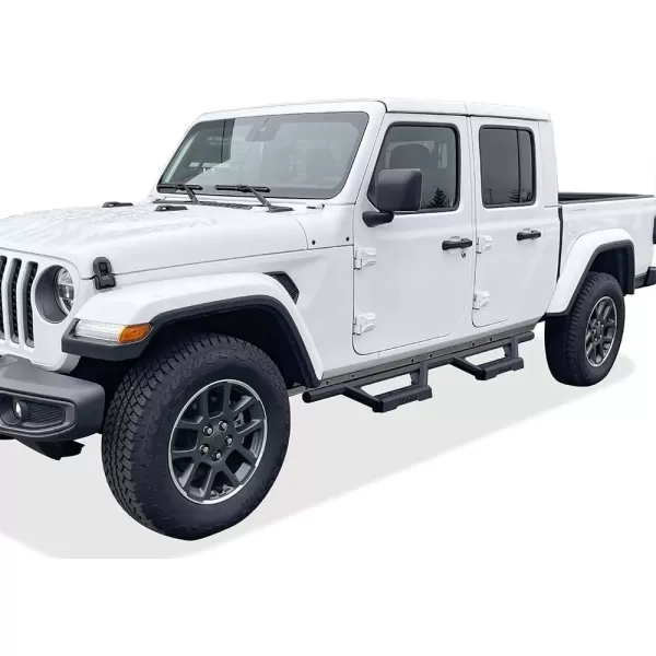 imageAPS Stainless Steel Pocket Steps Running Boards Side Bars Compatible with Jeep Gladiator 20202024 Crew CabBlack