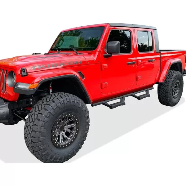 imageAPS Stainless Steel Pocket Steps Running Boards Side Bars Compatible with Jeep Gladiator 20202024 Crew CabBlack