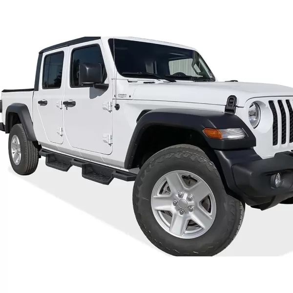 imageAPS Stainless Steel Pocket Steps Running Boards Side Bars Compatible with Jeep Gladiator 20202024 Crew CabBlack