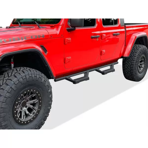 imageAPS Stainless Steel Pocket Steps Running Boards Side Bars Compatible with Jeep Gladiator 20202024 Crew CabBlack