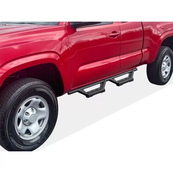 imageAPS Stainless Steel Pocket Steps Running Boards Side Bars Compatible with Toyota Tacoma 20052023 Extended Access CabBlack