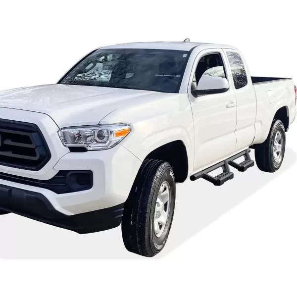 imageAPS Stainless Steel Pocket Steps Running Boards Side Bars Compatible with Toyota Tacoma 20052023 Extended Access CabBlack