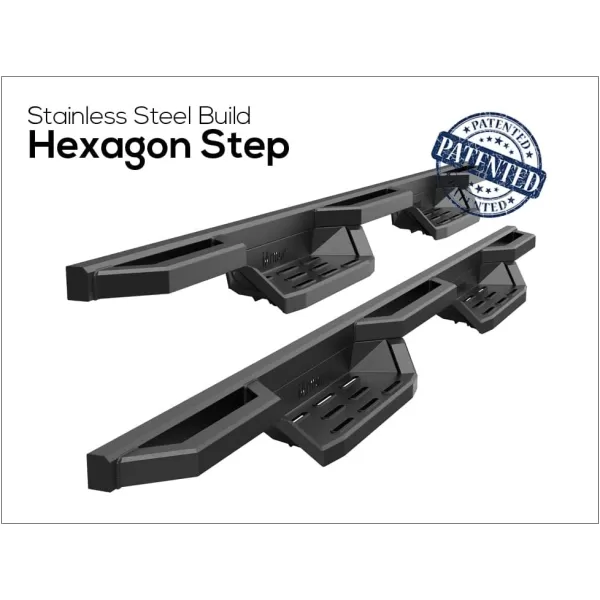 imageAPS Stainless Steel Pocket Steps Running Boards Side Bars Compatible with Toyota Tacoma 20052023 Extended Access CabBlack