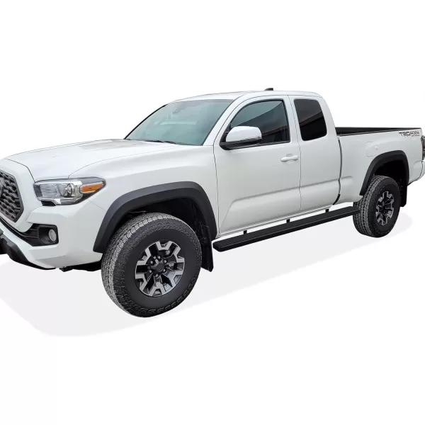 imageAPS iBoard Compatible with Toyota Tacoma 20052023 Access Cab Nerf Bars 5 inchesAluminum Black