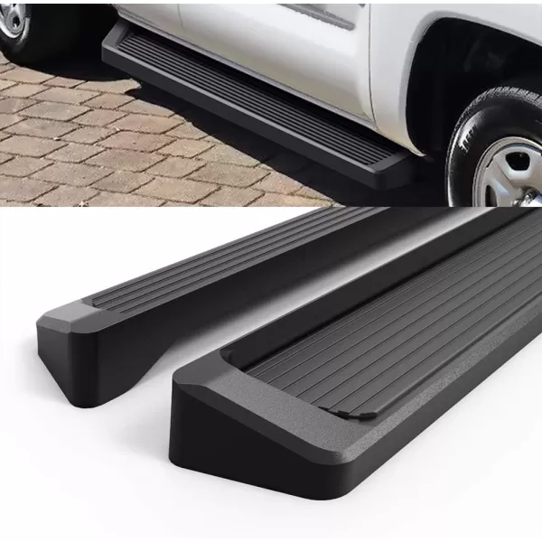 imageAPS iBoard Compatible with Toyota Tacoma 20052023 Access Cab Nerf Bars 5 inchesAluminum Black