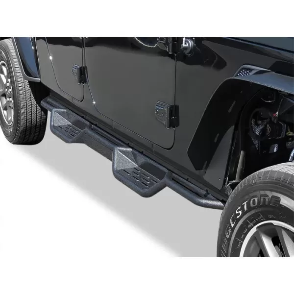 imageAPS Black 6 Inches Tubular Drop Down Style Nerf Bars Running Boards Compatible with Jeep Gladiator 20202024 Crew CabBlack