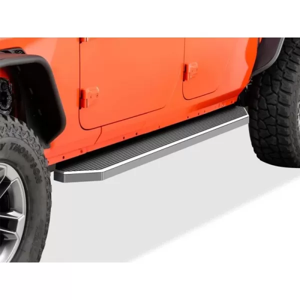 imageAPS Black Running Boards Style Compatible with Jeep Gladiator 20202024 Crew Cab Side Steps Side Bars 6in WidePolished