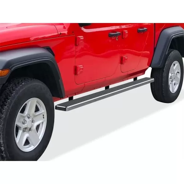 imageAPS Black Running Boards Style Compatible with Jeep Gladiator 20202024 Crew Cab Side Steps Side Bars 6in WideSilver