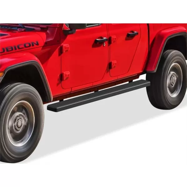imageAPS Premium 5in Black Stainless Steel Running Boards Compatible with Jeep Gladiator Crew Cab 2024