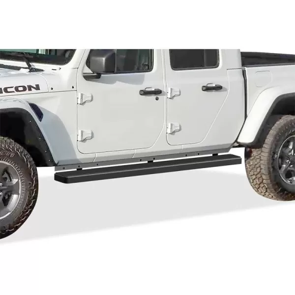 imageAPS Premium 6in Black Stainless Steel Running Boards Compatible with Jeep Gladiator Crew Cab 2024