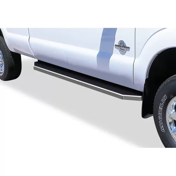 imageAPS Running Boards 5 inches Compatible with Ford F250 F350 Super Duty 19992016 Crew Cab Stainless Steel Nerf Bars Side Steps Side BarsPolished