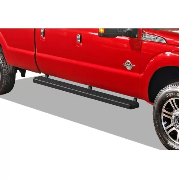 imageAPS Running Boards 5 inches Compatible with Ford F250 F350 Super Duty 19992016 Crew Cab Stainless Steel Nerf Bars Side Steps Side BarsStainless Steel Black