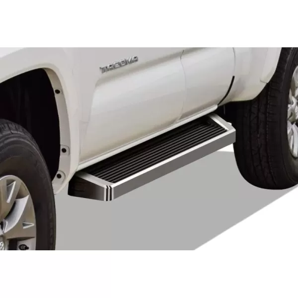 imageAPS Running Boards Nerf Bars Side Steps Step Bars Compatible with Toyota Tacoma 20052023 Access Cab Stainless Steel Black Powder Coated 5 inchesAluminum Silver